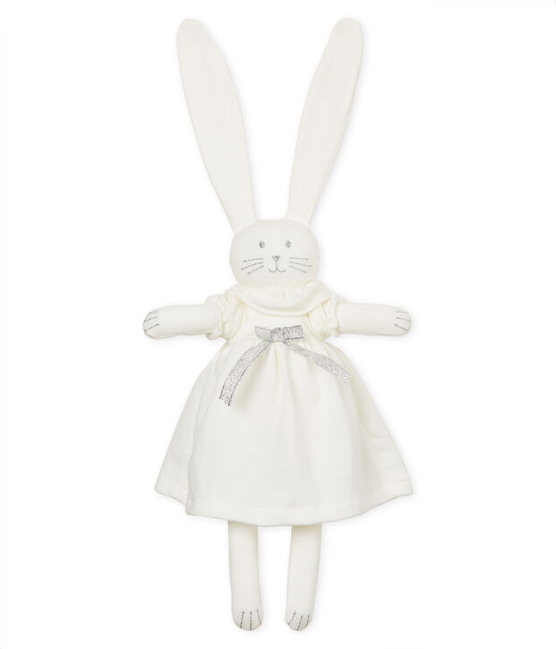 Doudou lapin raffin&eacute; blanc