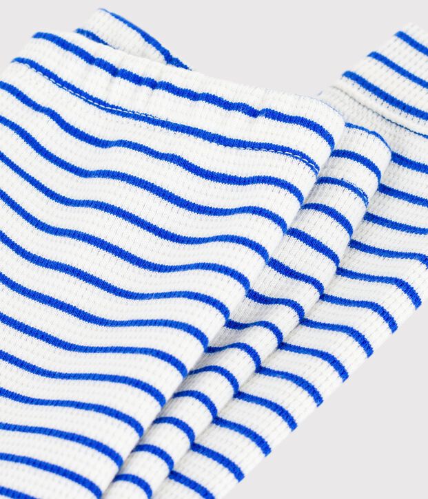Legging b&eacute;b&eacute; en coton ray&eacute; bleu/bleu