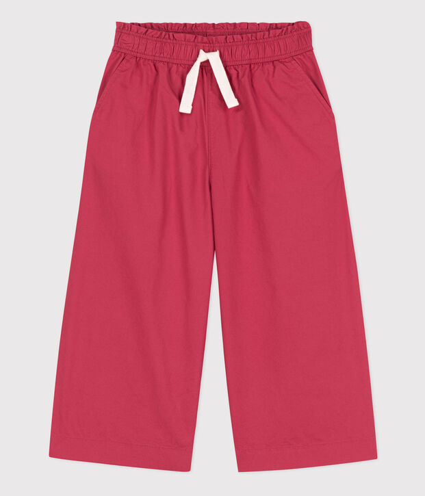 Pantalon en serge de coton enfant fille rose