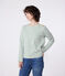 Marinière femme en coton manches longues vert MARSHMALLOW/ PALMERAIE