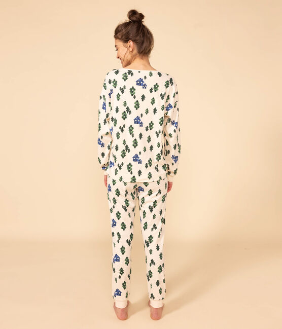 Pyjama chalet en coton femme blanc AVALANCHE/ MULTICO
