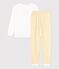 Pyjama fleuri fille bimatière blanc MARSHMALLOW/blanc MULTICO