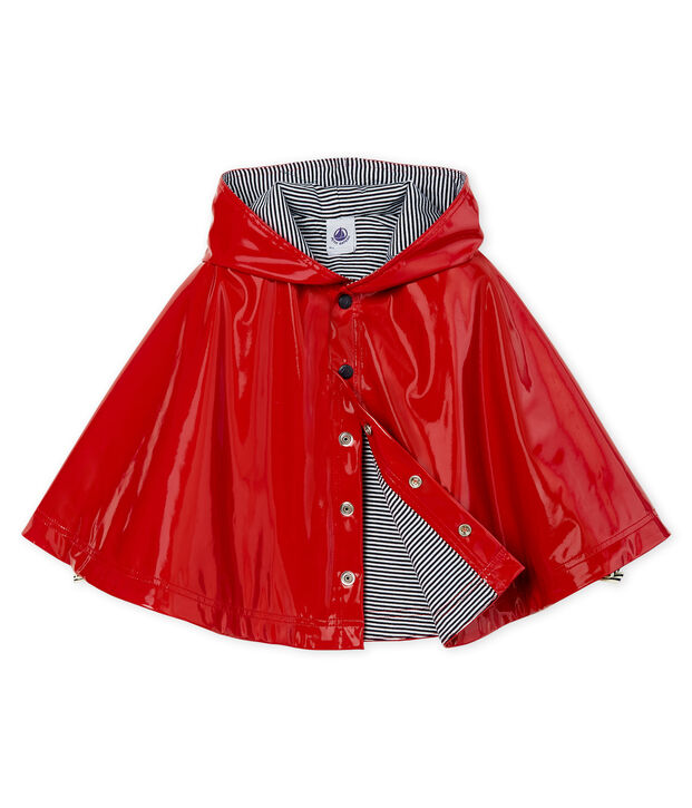 Cape de pluie vernis b&eacute;b&eacute; fille rouge