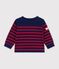 Pull marin b&eacute;b&eacute; en laine et coton &agrave; rayures bleu/rouge