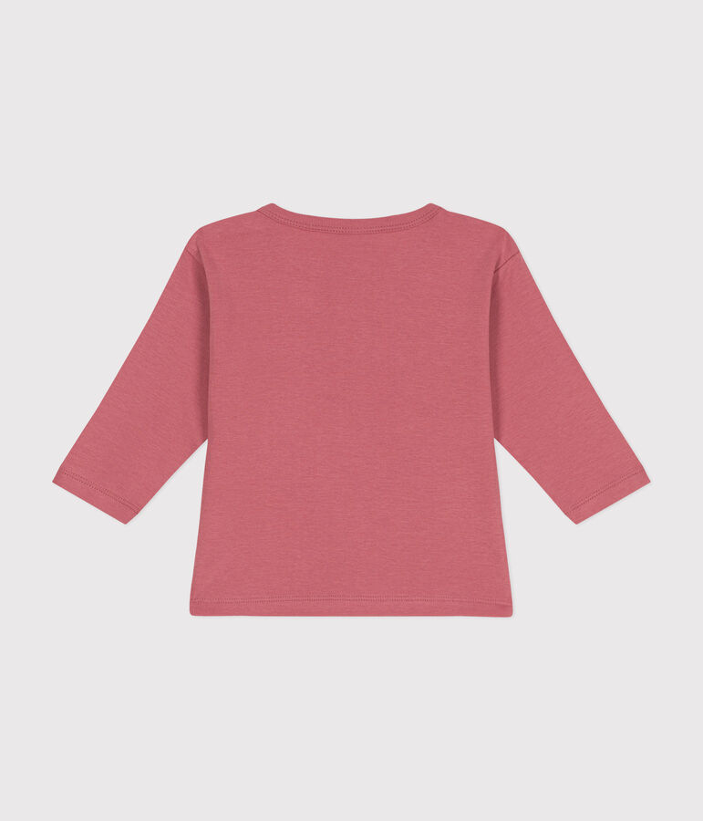 Tee-shirt manches longues en coton b&eacute;b&eacute; rose ROSEWOOD