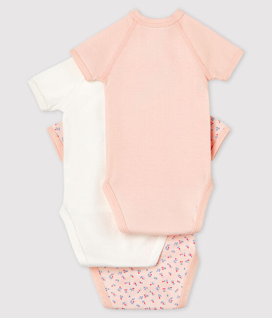 Lot de 3 bodies croisés  manches courtes bébé en coton biologique variante 1