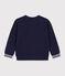 Sweatshirt enfant en coton uni bleu marine