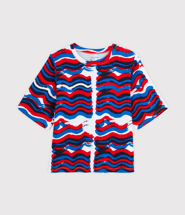 Tee shirt r&eacute;&eacute;dition Hy&egrave;res femme blanc ECUME/blanc MULTICO