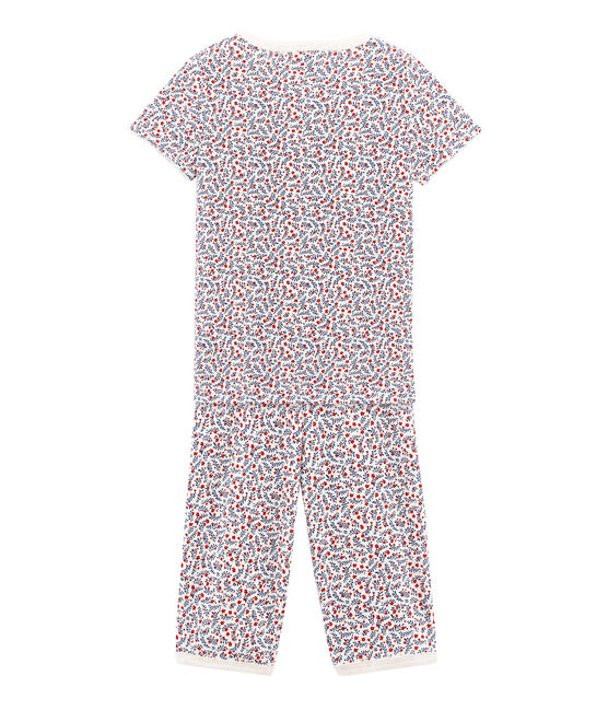 Pyjacourt petite fille en côte blanc MARSHMALLOW/blanc MULTICO