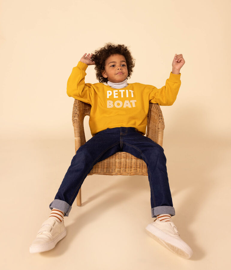 Sweatshirt imprim&eacute; en molleton enfant fille / gar&ccedil;on jaune