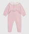Pyjama bébé en velours ouverture au dos uni rose JOLI