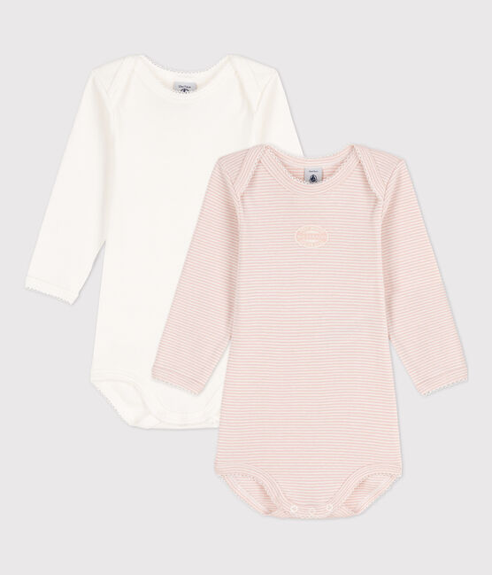 Lot de 2 bodies manches longues milleraies bébé en coton variante 1