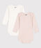 Lot de 2 bodies manches longues milleraies bébé en coton variante 1