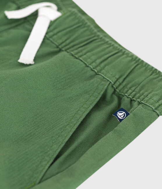 Pantalon enfant en coton vert PALMERAIE