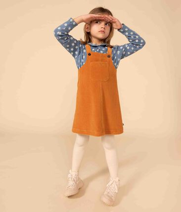 Robe salopette en bouclette velours enfant fille