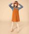 Robe salopette en bouclette velours enfant fille marron ECUREUIL
