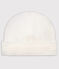 Bonnet naissance bébé en côte blanc MARSHMALLOW