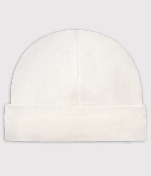 Bonnet naissance b&eacute;b&eacute; en c&ocirc;te blanc