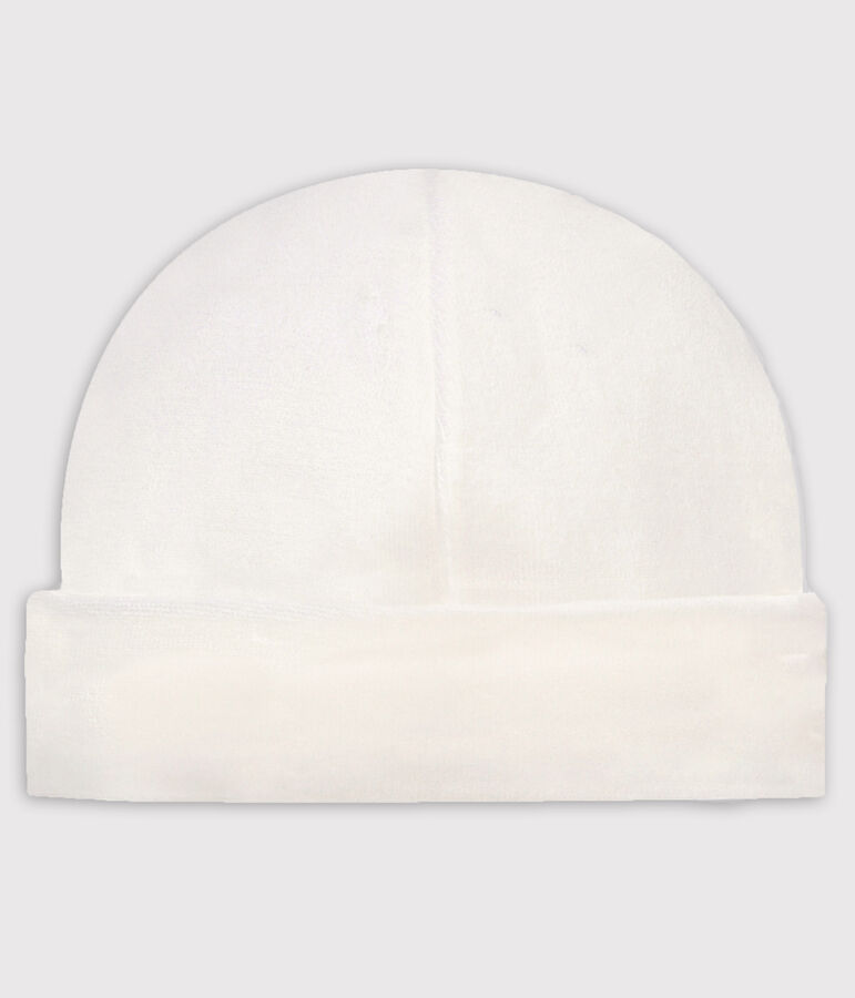 Bonnet naissance b&eacute;b&eacute; en c&ocirc;te blanc