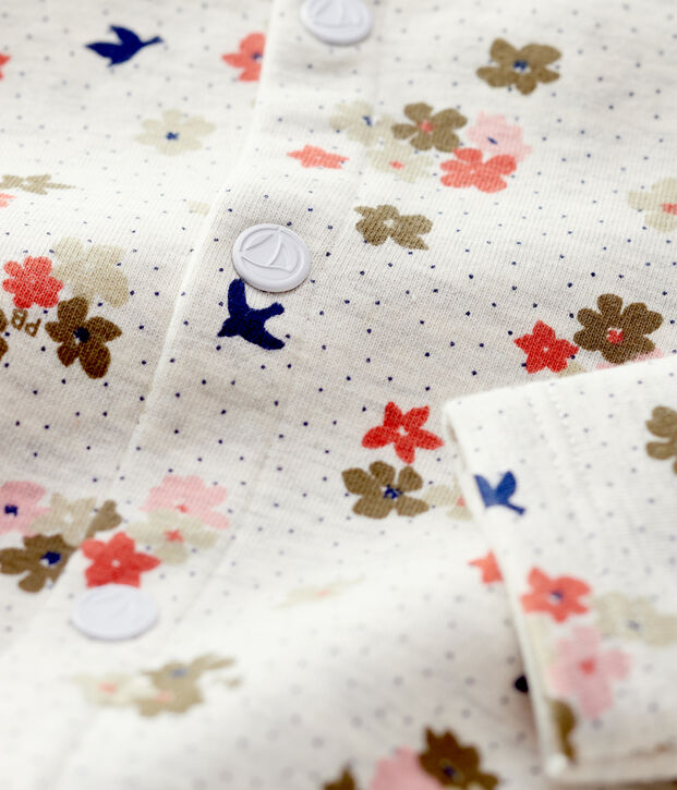 Cardigan en coton b&eacute;b&eacute;. beige/multicouleur