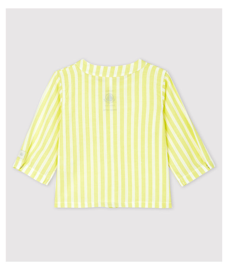 Blouse &agrave; rayures jaunes b&eacute;b&eacute; en popeline de coton biologique jaune JAUNE/blanc MARSHMALLOW