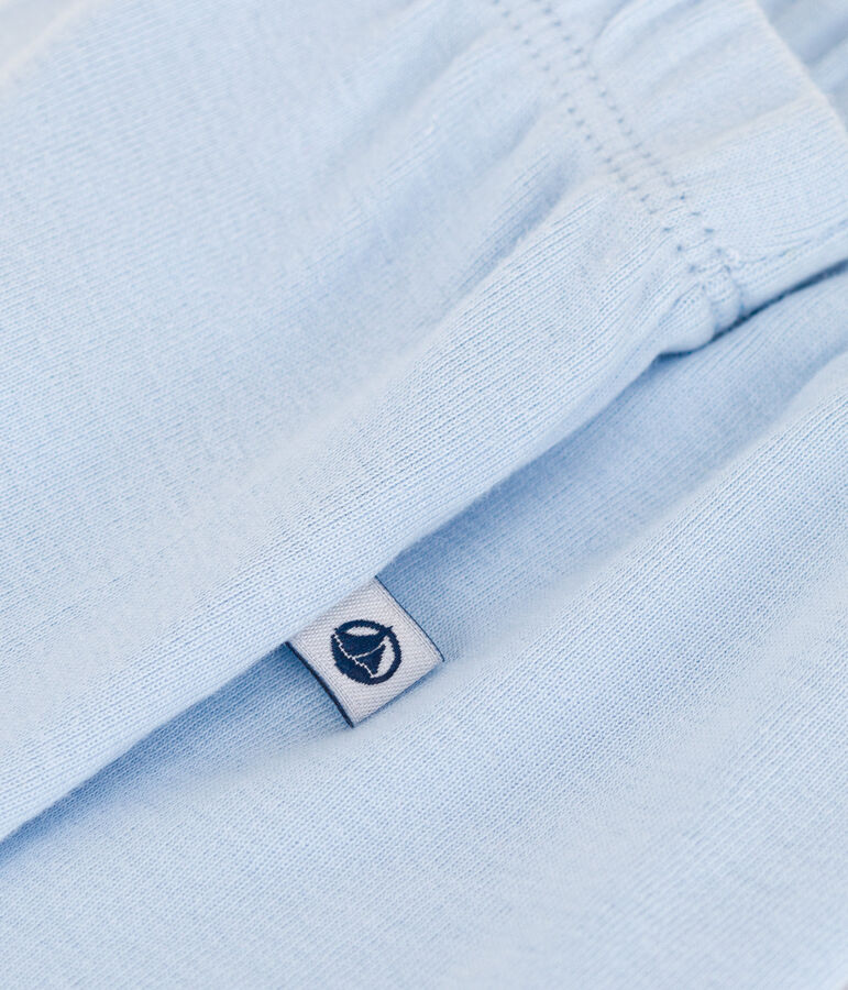 Pantalon &agrave; pied naissance en coton uni bleu TOUDOU