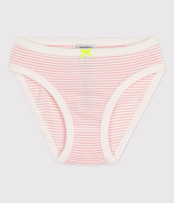 Culotte petite fille en coton blanc MARSHMALLOW/rose GRETEL