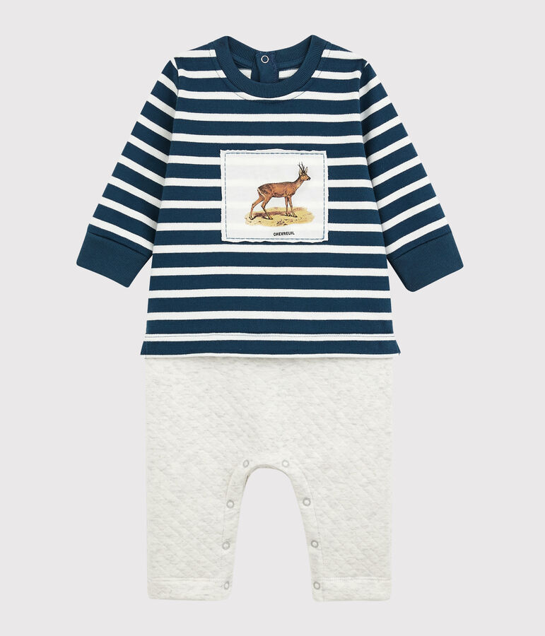 Combinaison longue Petit Bateau x Deyrolle bleu SHADOW/&eacute;cru MULTICO