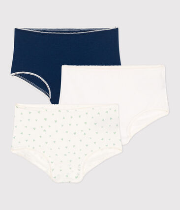 Lot de 3 shorties enfant en coton et élasthanne imprimé cœurs
