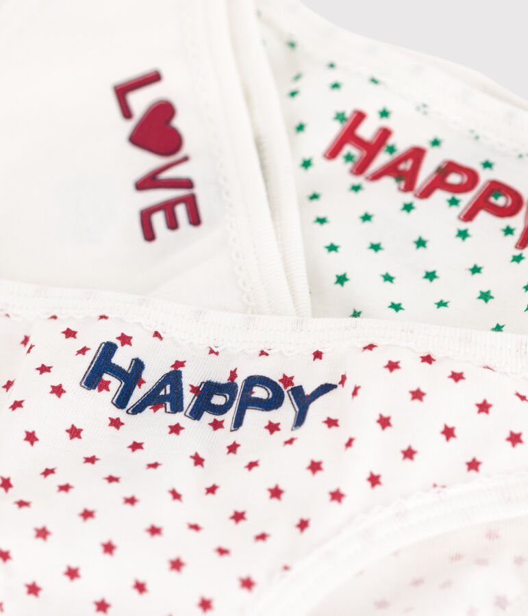 Lot de 3 culottes petite fille en coton multicouleur