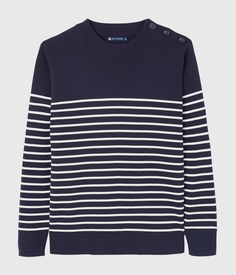 Pull marin Homme bleu/blanc