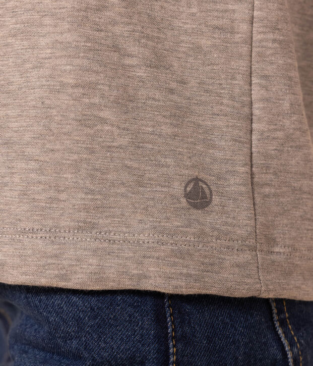 Tee-shirt LE DROIT col rond en coton Femme gris