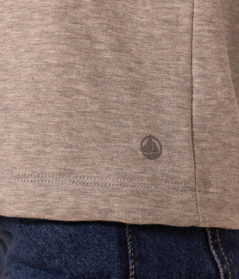 Tee-shirt LE DROIT col rond en coton Femme gris