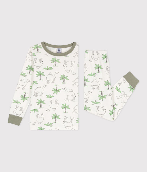 Pyjama dromadaires en coton enfant blanc/multicouleur