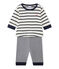 Pyjama sans pieds bébé garçon beige COQUILLE/bleu SMOKING