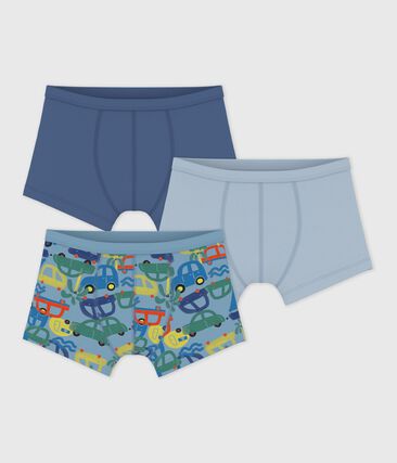 Lot de boxers enfant en coton à ceinture colletée imprimé