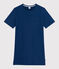 Chemise de nuit femme en coton manches courtes bleu INCOGNITO