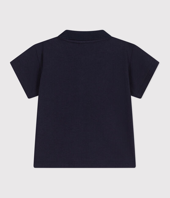 Polo bébé en coton manches courtes uni bleu SMOKING