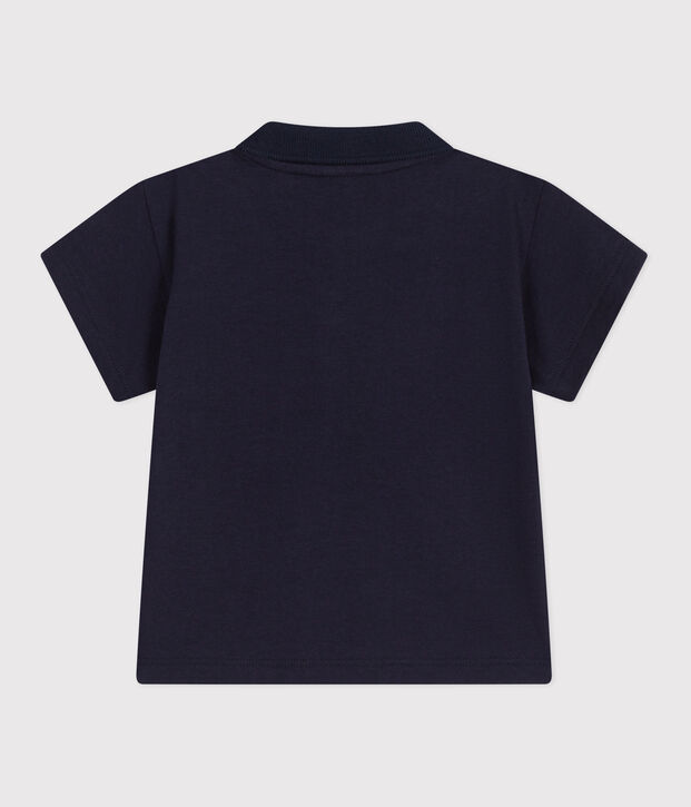 Polo b&eacute;b&eacute; en coton manches courtes uni bleu