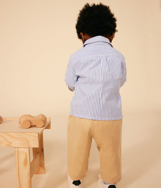 Chemise en popeline rayée bébé GAULOISE/ MARSHMALLOW