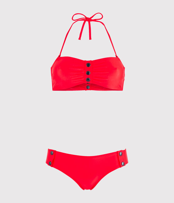 Maillot de bain 2 pièces écoresponsable femme rouge PEPS