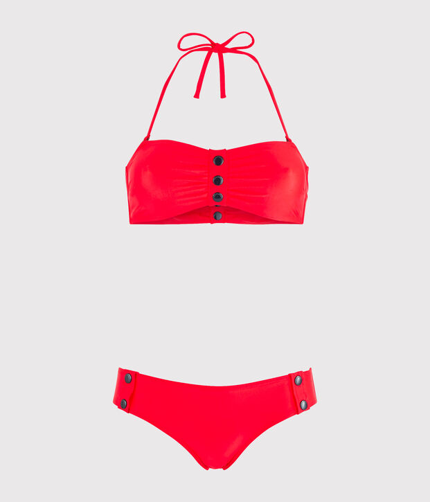 Maillot de bain 2 pi&egrave;ces &eacute;coresponsable femme rouge