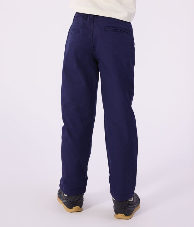 Pantalon enfant en coton bleu marine