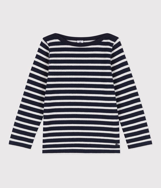 Marinière iconique en coton enfant fille bleu SMOKING/ ARGENT