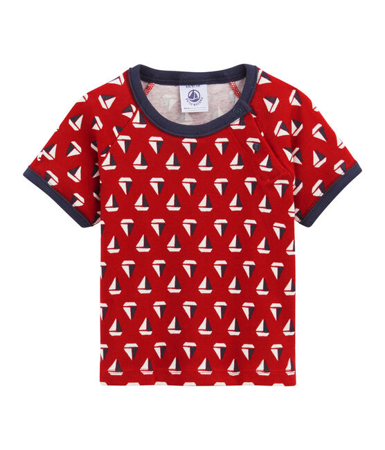 Tee-shirt imprimé bébé garçon beige COQUILLE/rouge TERKUIT/ MULTICO