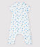 Combinaison longue bateau bébé en tissu couche en coton biologique blanc MARSHMALLOW/blanc MULTICO