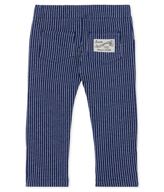 Pantalon en maille rayée bébé garçon bleu SMOKING/blanc MARSHMALLOW