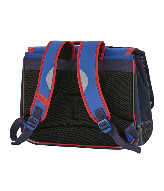 Cartable enfant Petit Bateau x Tann's bleu SMOKING/rouge TERKUIT/ MARSHMALLOW