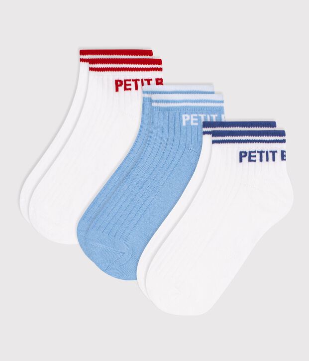 3 paires de chaussettes enfant en coton sport multicouleur