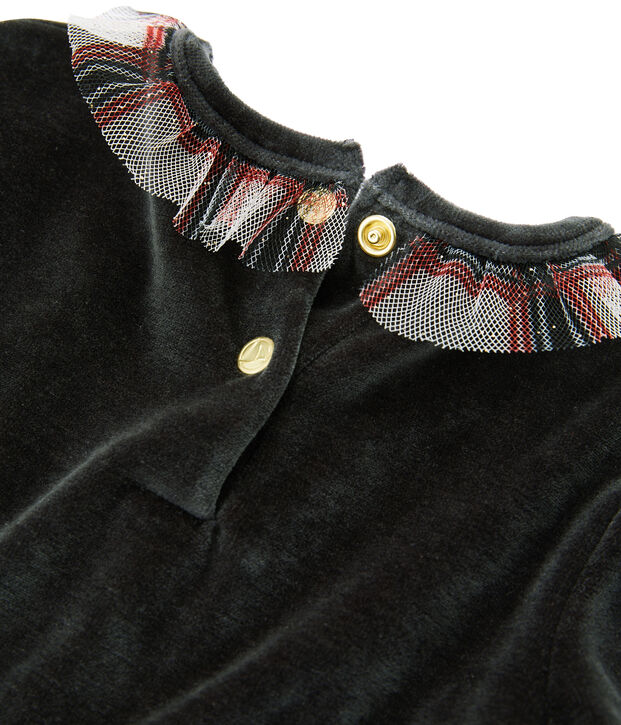 Robes manches courtes enfant fille noir/multicouleur